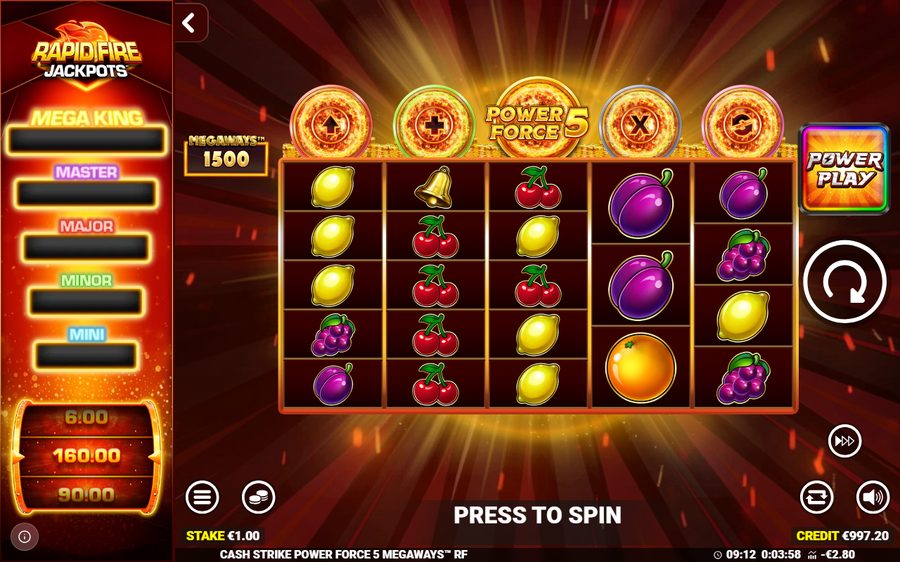 Cash Strike Power Force 5 Megaways skärmbild — spin