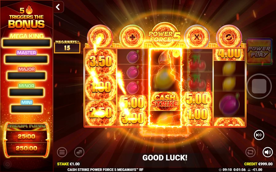 Cash Strike Power Force 5 Megaways skärmbild — free spins