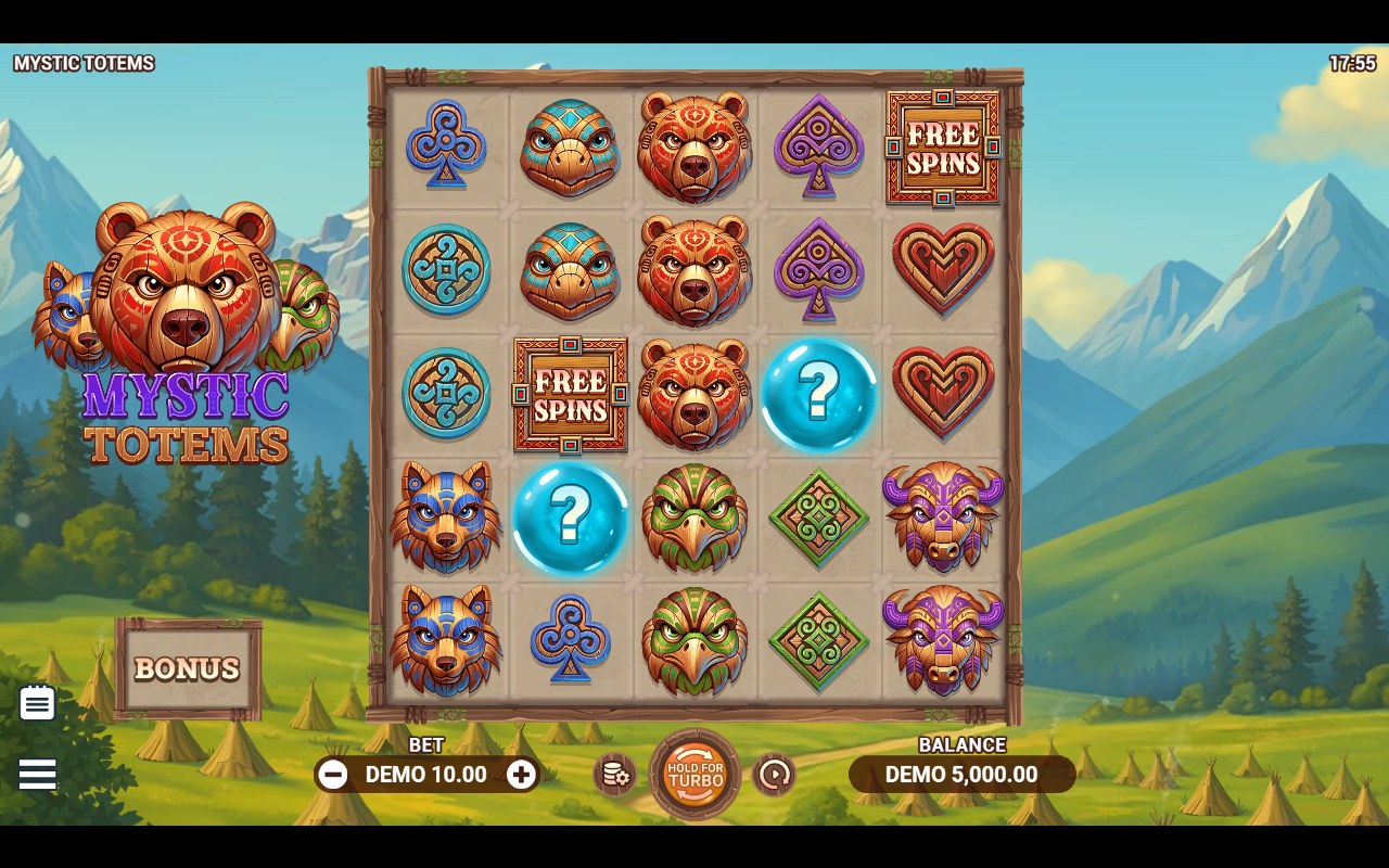 Mystic Totems skärmbild — spin