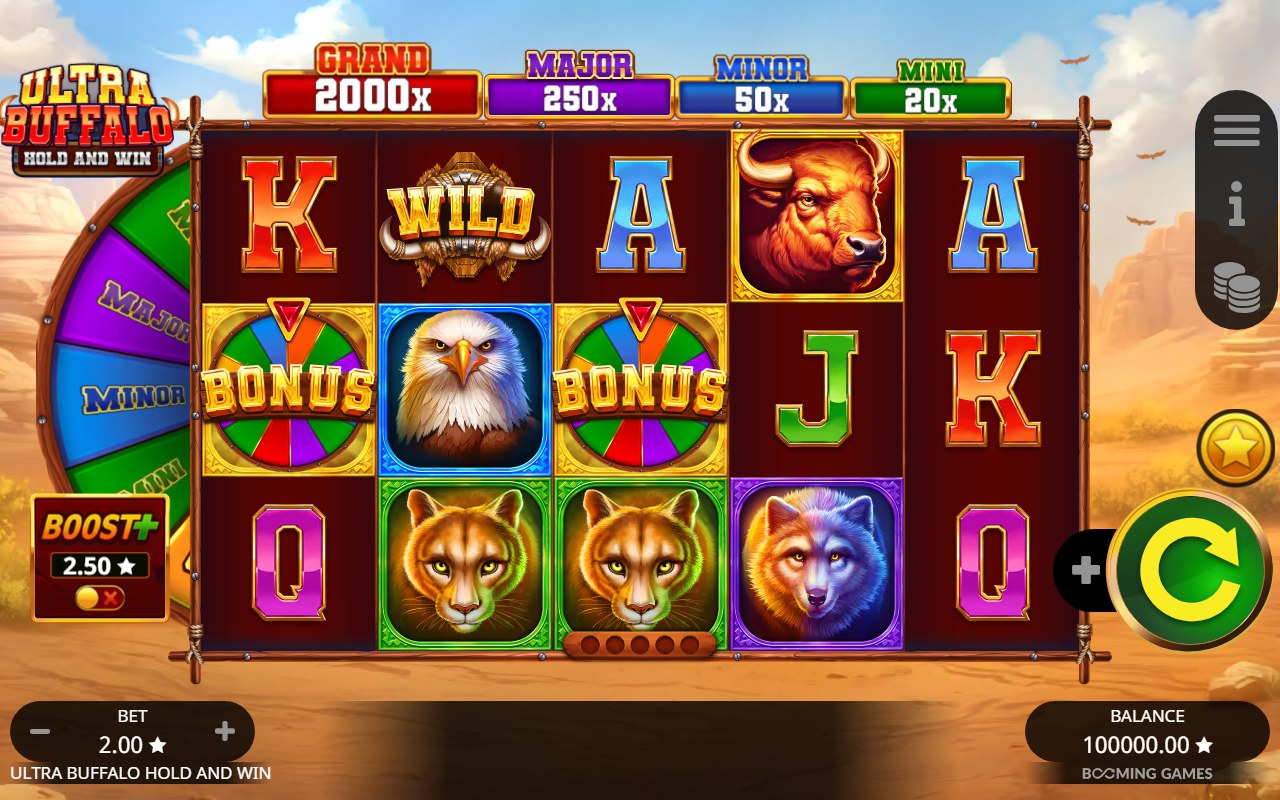 Ultra Buffalo Hold and Win skärmbild — spin