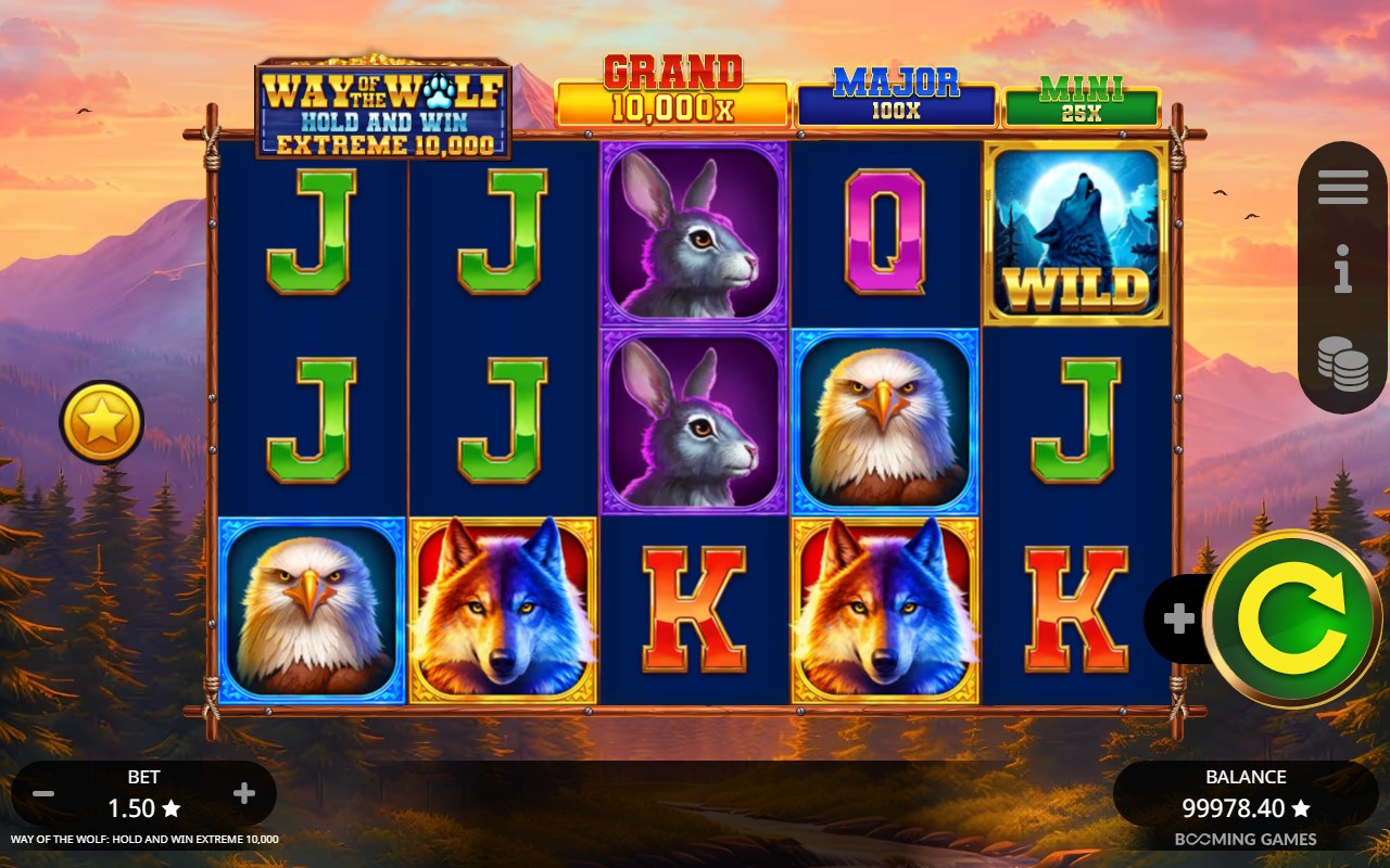 Way of the Wolf Hold and Win Extreme 10,000 skärmbild — bonus