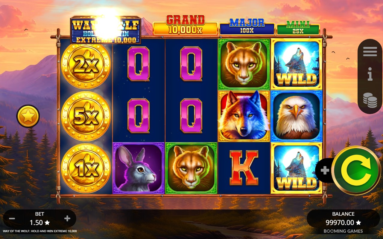 Way of the Wolf Hold and Win Extreme 10,000 skärmbild — free spins