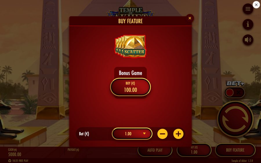 Temple of Akhet skärmbild — free spins