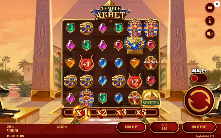 Temple of Akhet skärmbild — spin