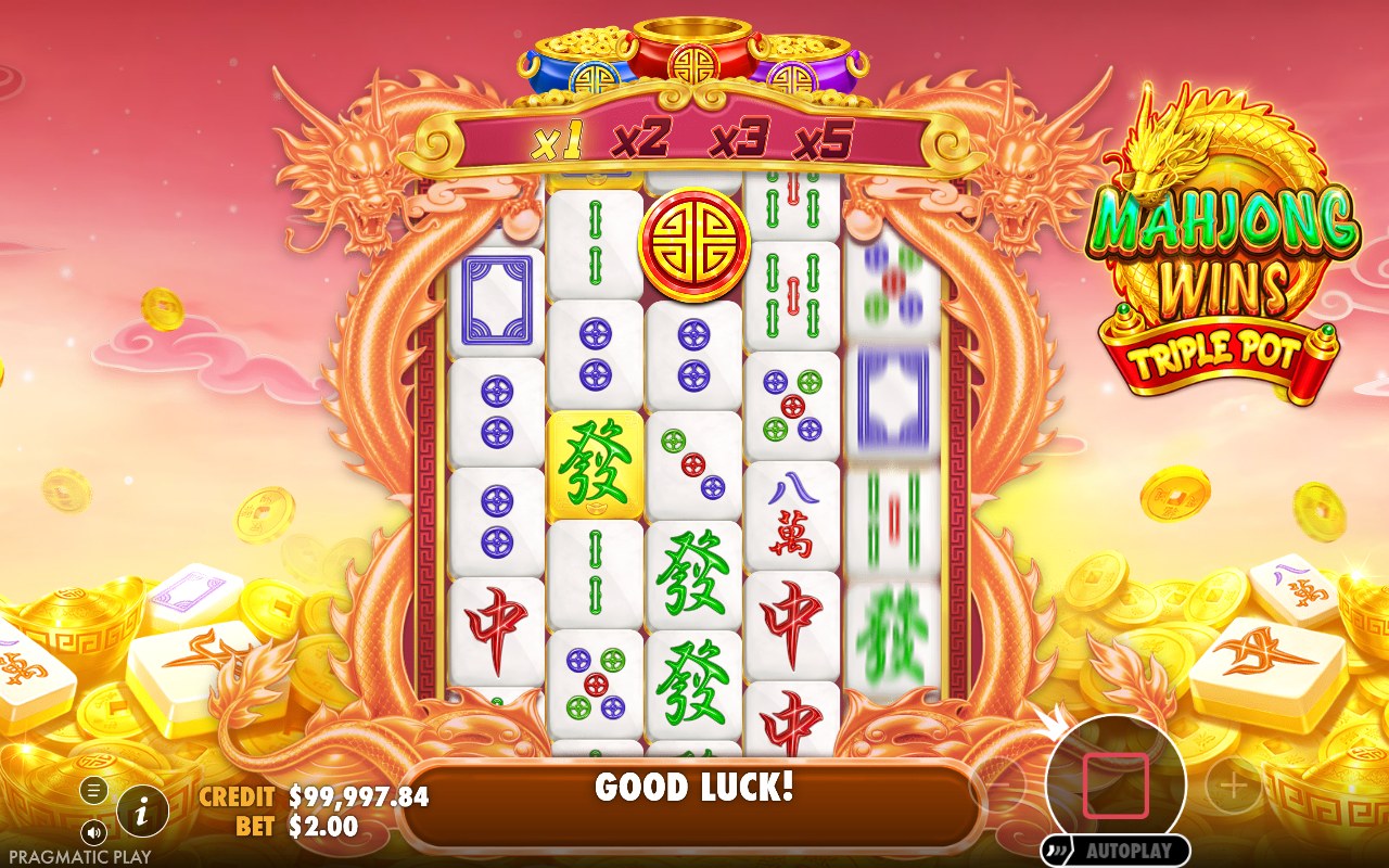 Mahjong Wins Triple Pot skärmbild — free spins