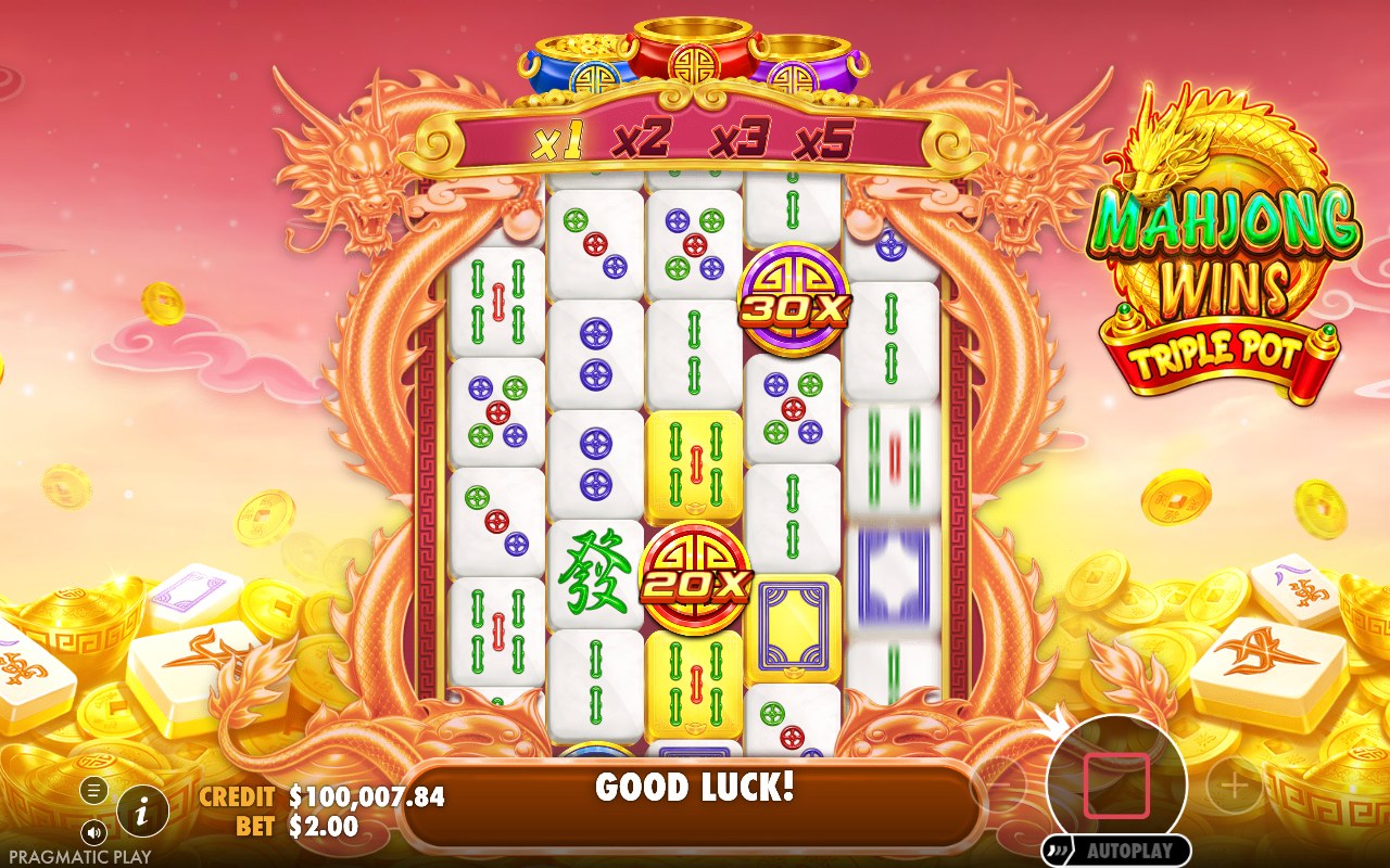 Mahjong Wins Triple Pot skärmbild — win