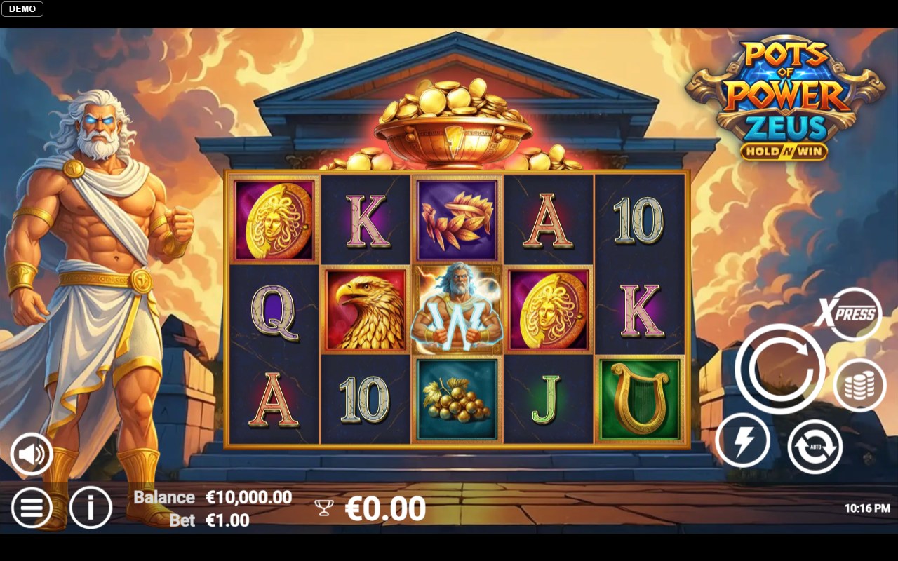 Pots of Power: Zeus skärmbild — spin