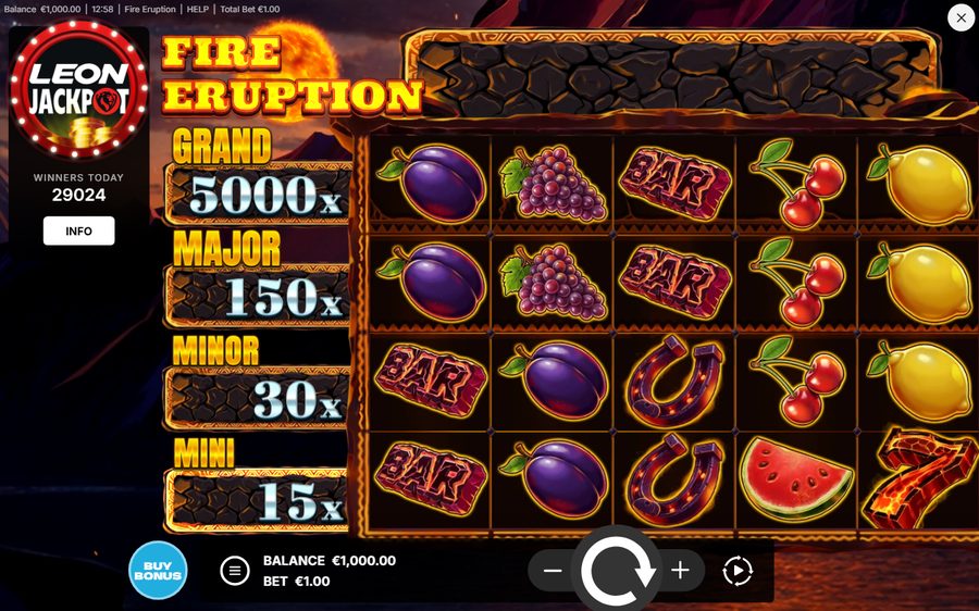 Fire Eruption skärmbild — spin