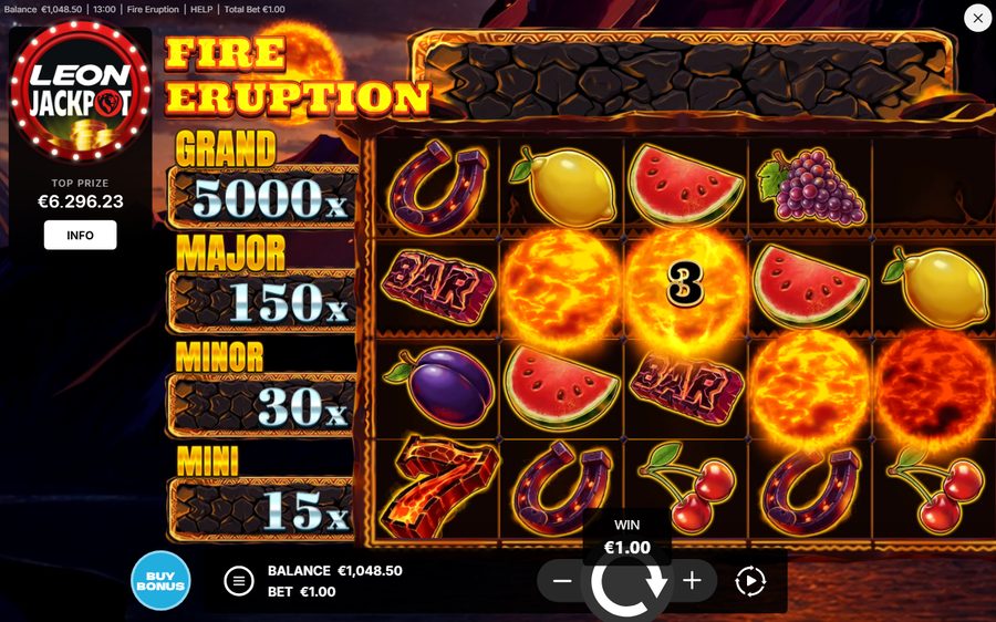Fire Eruption skärmbild — free spins