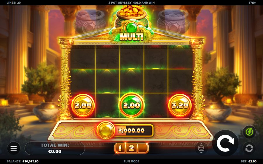 3 Pot Odyssey Hold and Win skärmbild — free spins