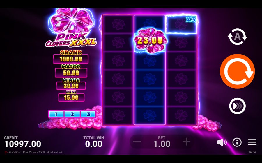 Pink Clovers XXXL: Hold and Win skärmbild — free spins