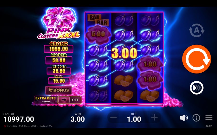 Pink Clovers XXXL: Hold and Win skärmbild — win