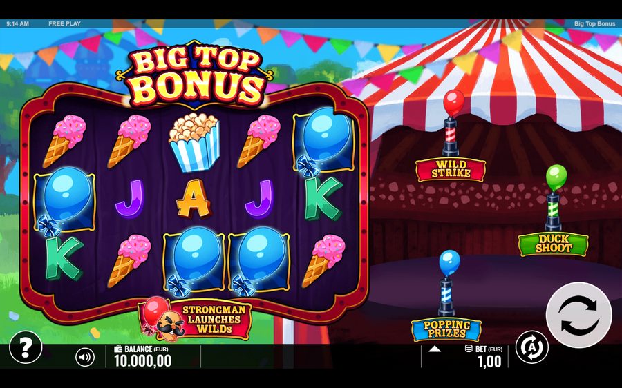 Big Top Bonus skärmbild — spin