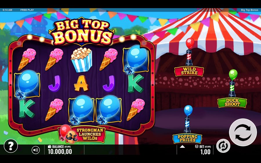 Big Top Bonus skärmbild — spin