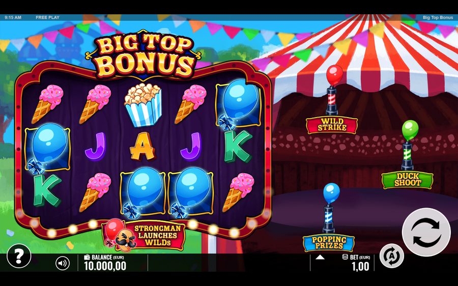 Big Top Bonus skärmbild — spin