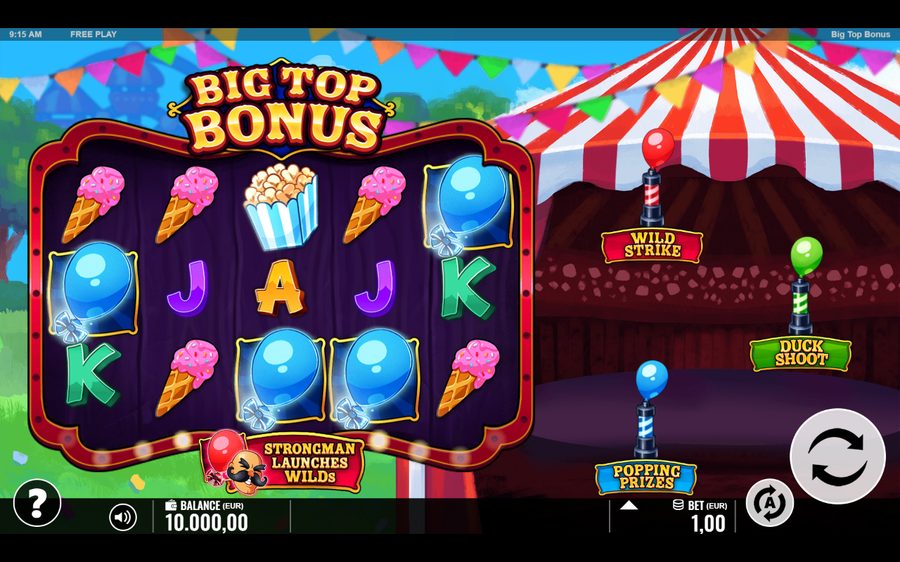 Big Top Bonus skärmbild — spin