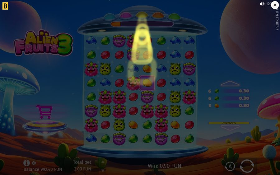 Alien Fruits 3 skärmbild — spin