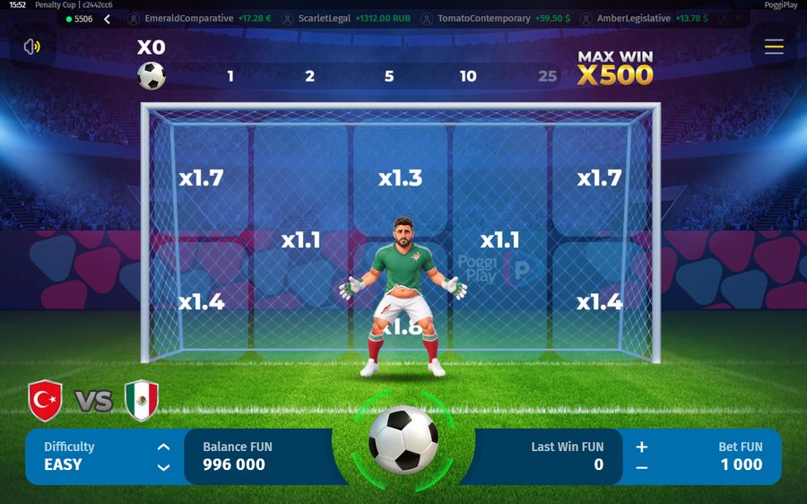 Penalty Cup skärmbild — spin