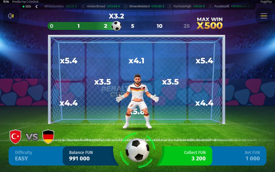 Penalty Cup skärmbild — spin