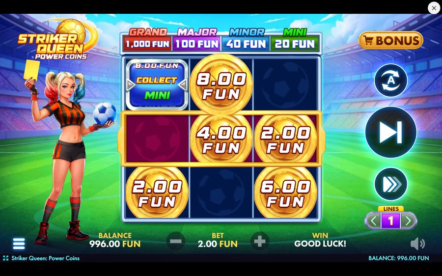 Striker Queen: Power Coins skärmbild — free spins