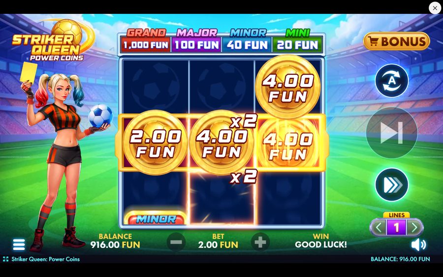 Striker Queen: Power Coins skärmbild — win